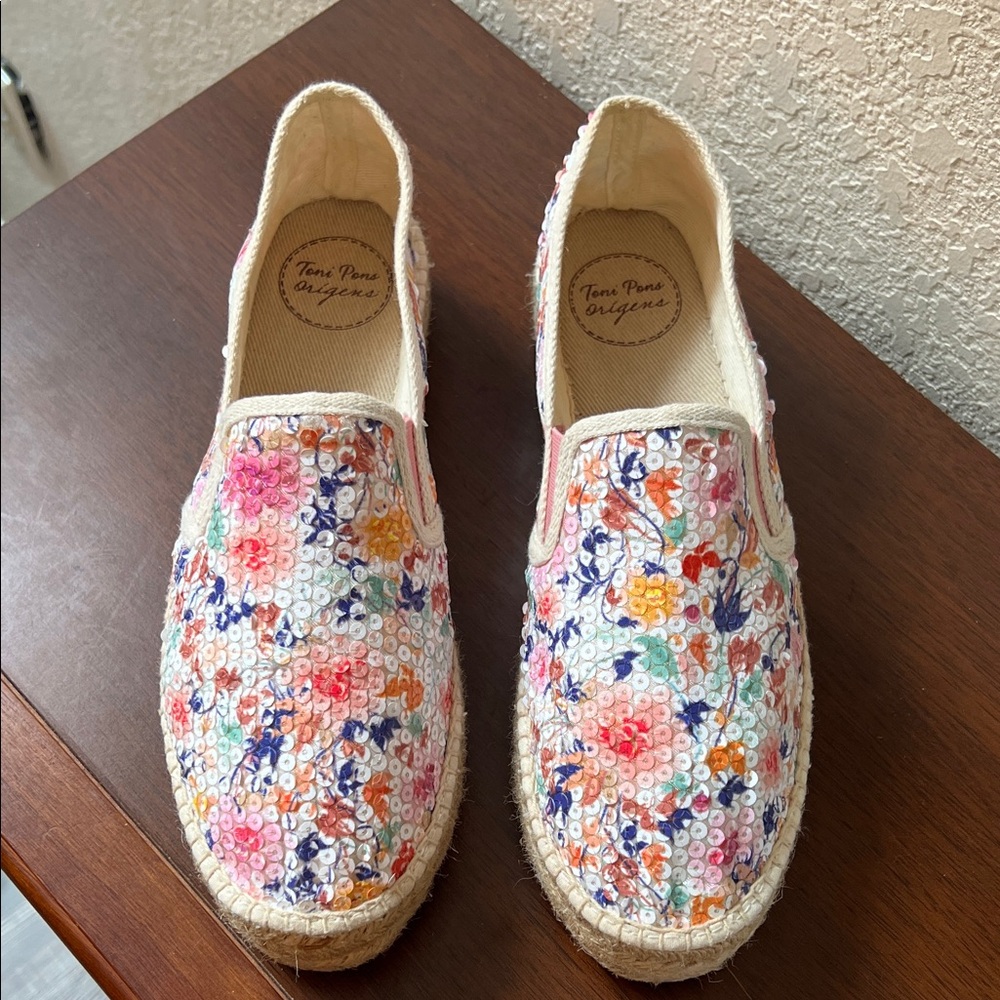 Toni Pons Fonda Floral Sequin Slip-On Espadrilles
